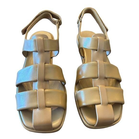 Vince Rava Strappy Fisherman Leather Sandals Minimal Sophisticated Tan NEW 10 - Picture 6 of 13